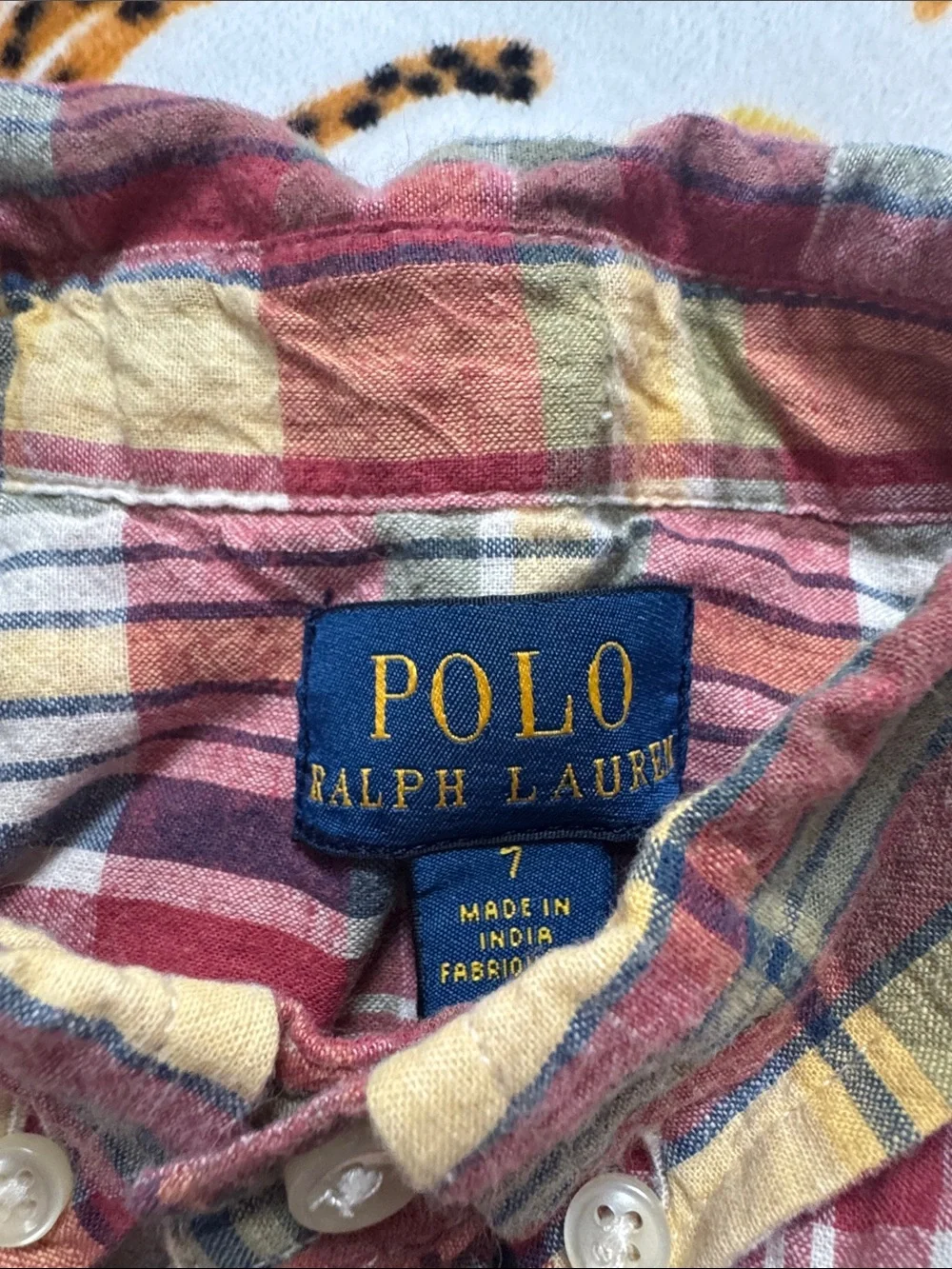 Polo Ralph Lauren Boys Madras Plaid Short Sleeve Button-Down Shirt